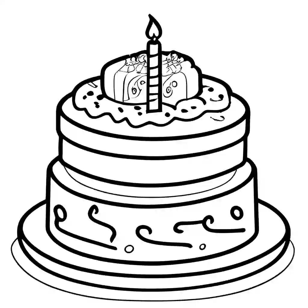 Birthday Cake coloring pages